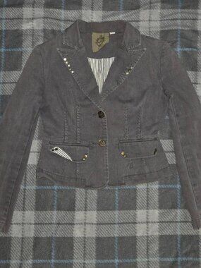 y2k 2000s misomiso steampunk style cropped jacket